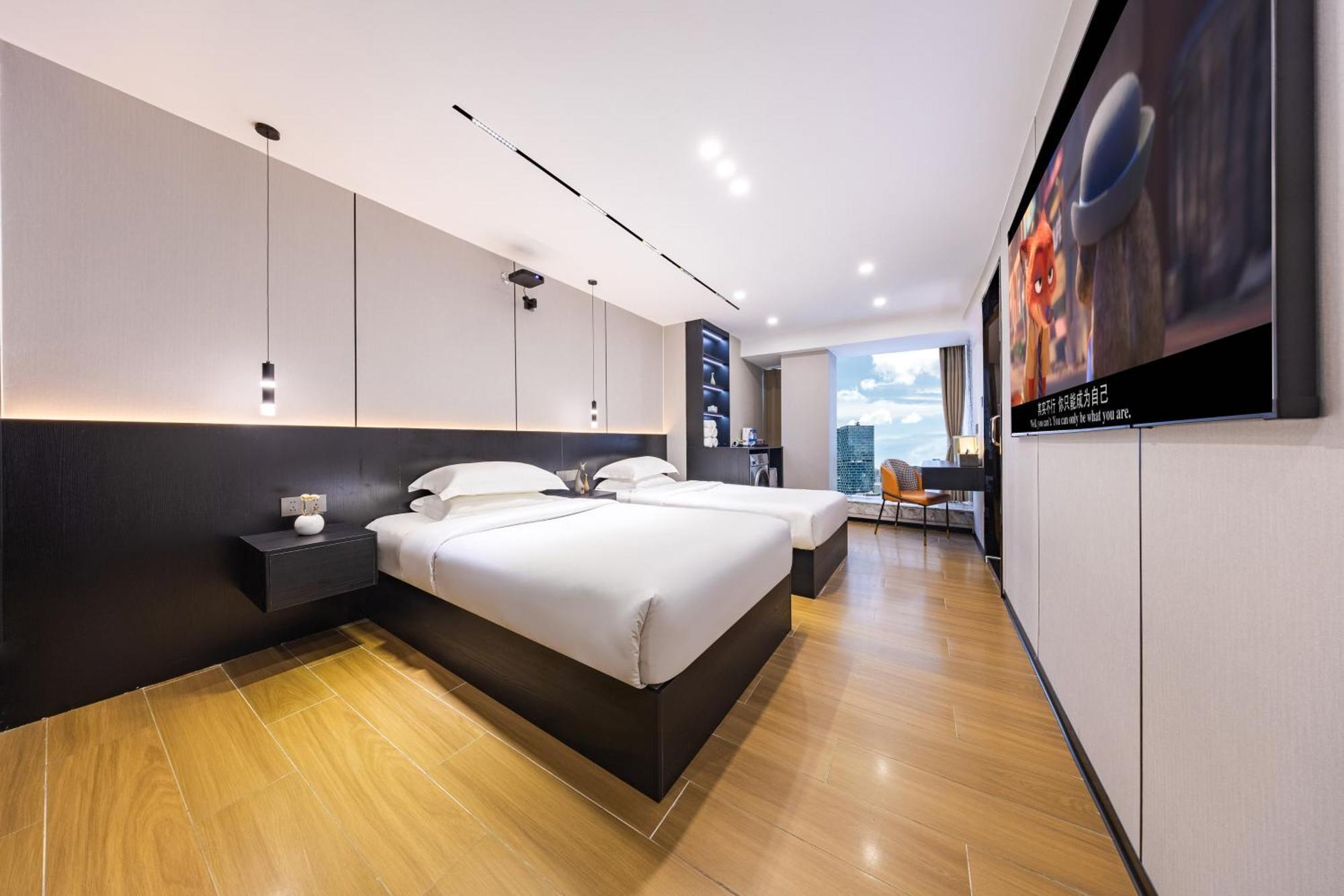 Yu Manju High-Floor Huge-Screen Audiovisual Hotel-Guangzhou Tower Zhujiang New Town Sports West Road Branch エクステリア 写真